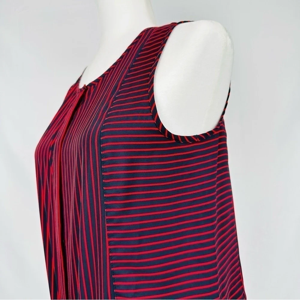 Tommy Hilfiger - Red and Blue - Sleeveless Button up Blouse Size:  S/P - Picture 9 of 10